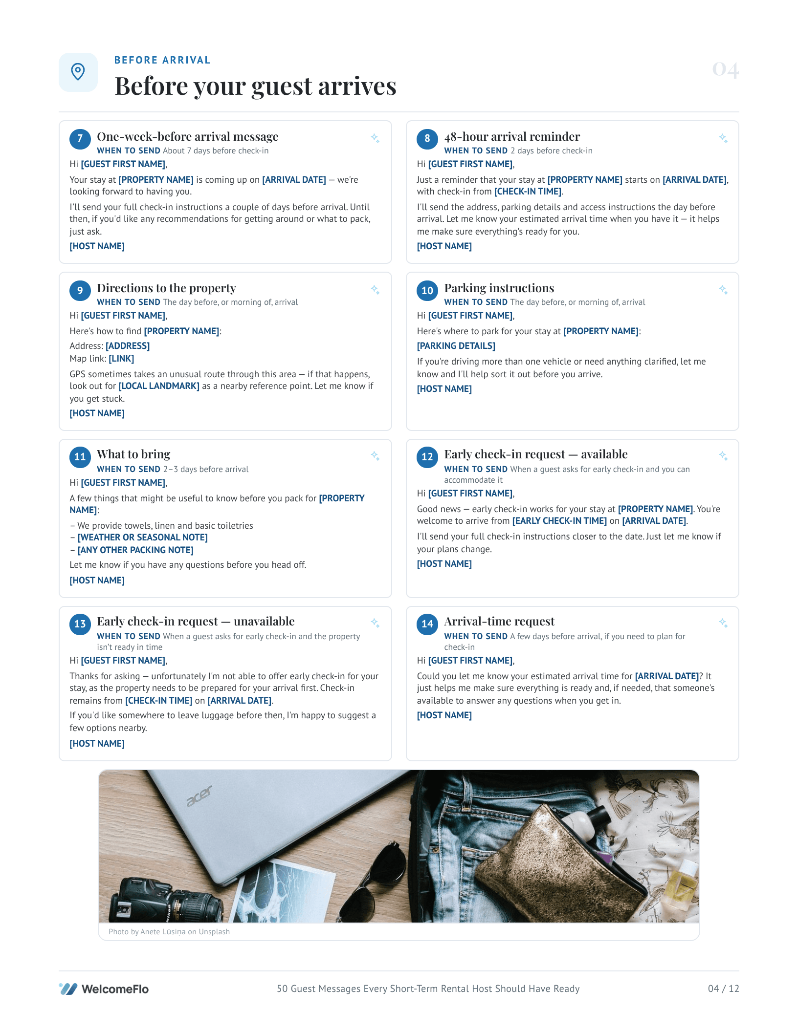 50 Guest Messages Every Short-Term Rental Host Should Have Ready — Page 4 — before arrival