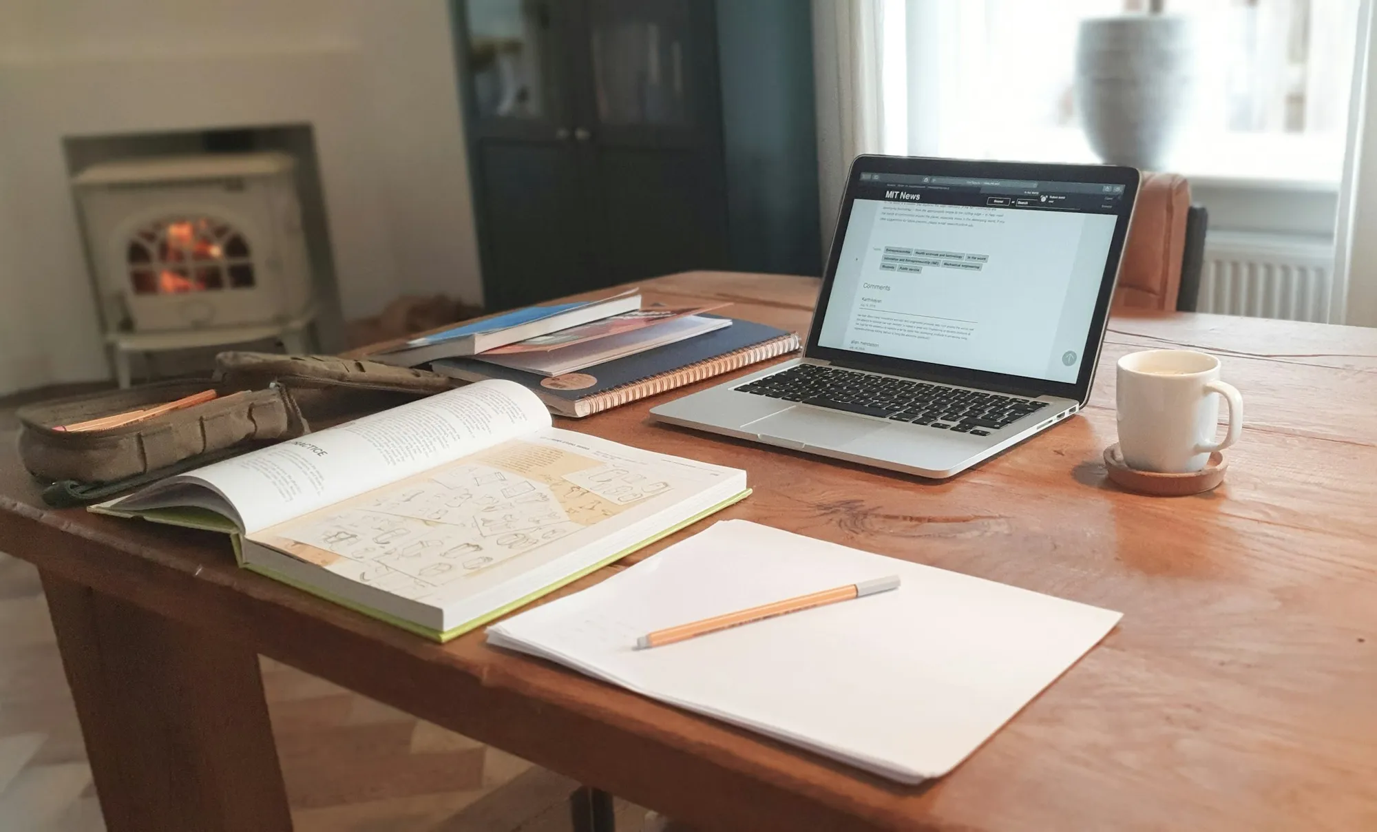 A laptop on a kitchen table used for online learning