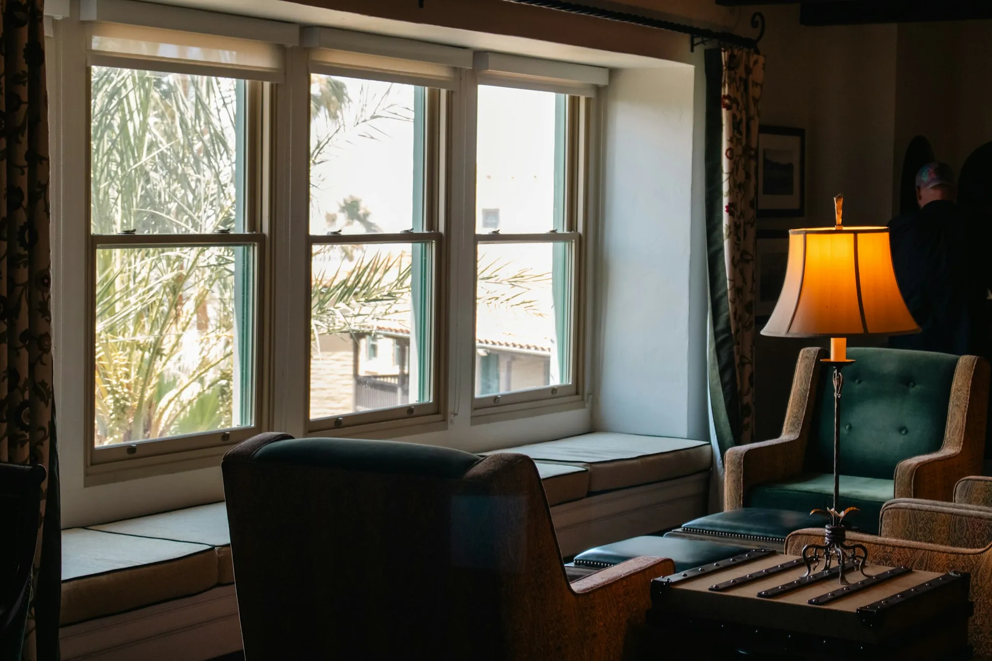 Two chairs beside a window in a modern apartment
