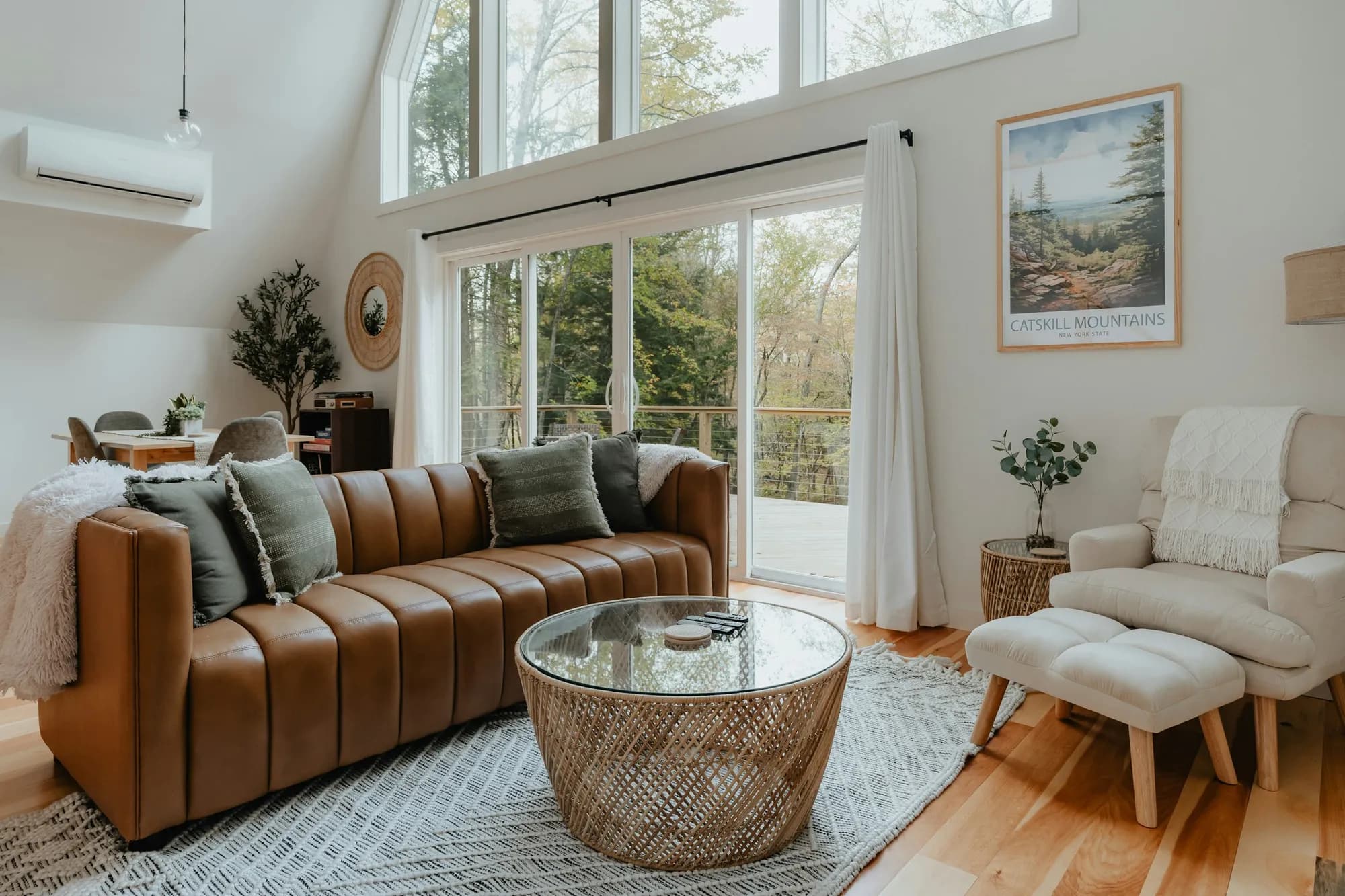 A bright modern living room in a holiday rental