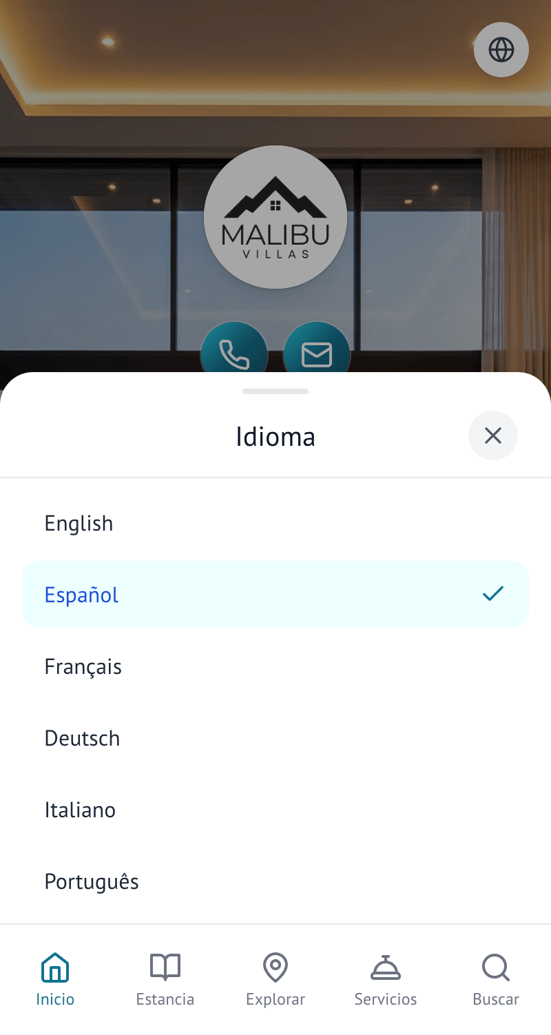 The Flo Translations settings, showing a guide's source language and the target languages enabled for guests